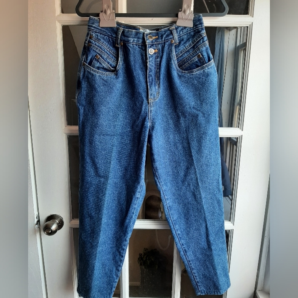 Vintage 90s Y2k Real Comfort High Rise Crosshatch Wash Mom Jeans Size